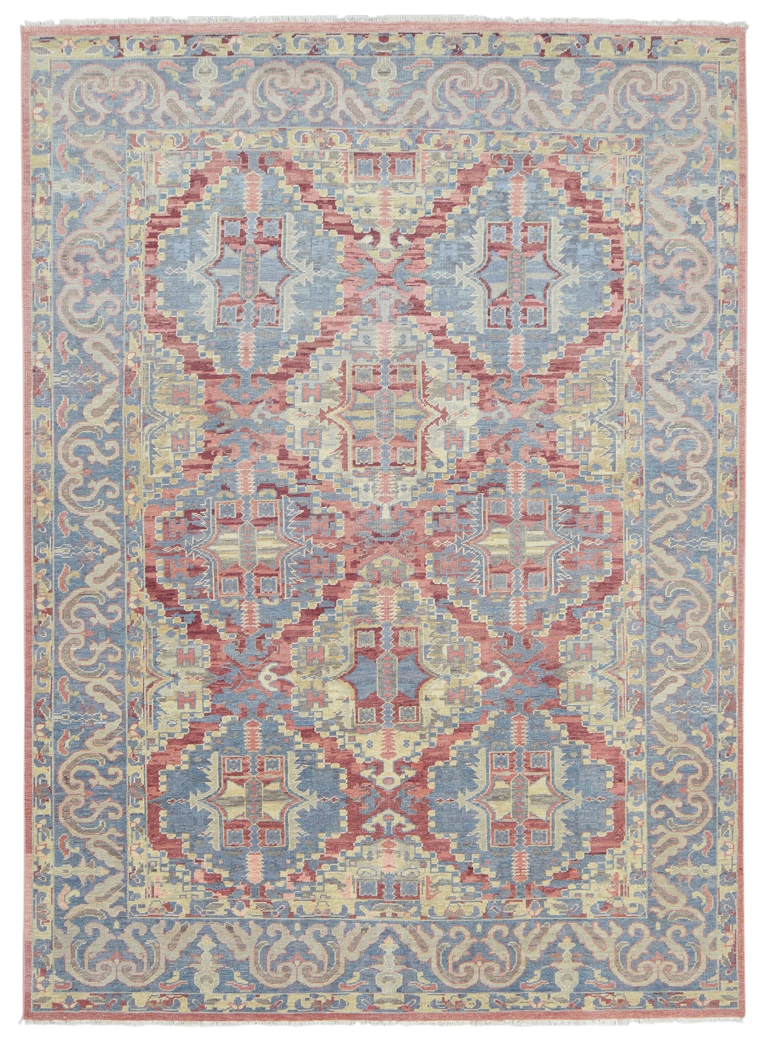 Zarvani Heritage Red & Blue hand-Knotted Rug – Turkish Knot Bakhtiari Oriental Persian Area Rug 9195259396245
