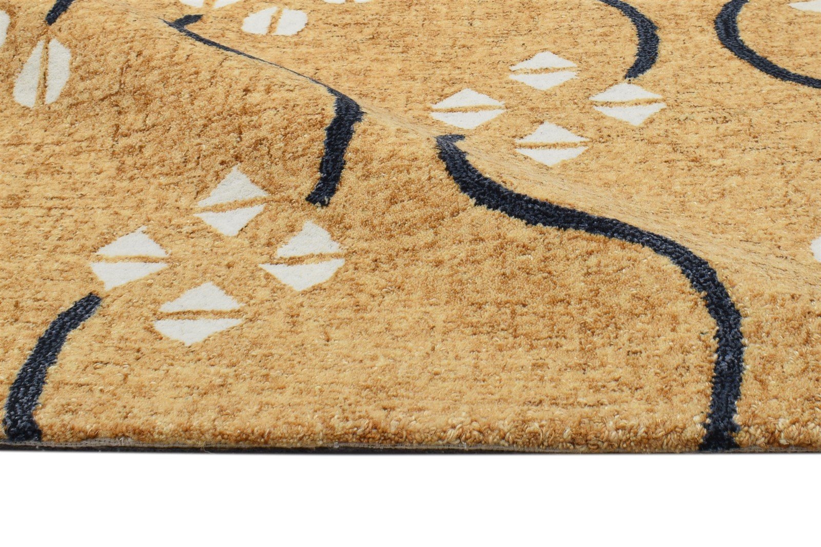 Zsazsa 100% Wool Orange Rug 2' X 3' Modern Hand Tufted French Trellis 7864138072213