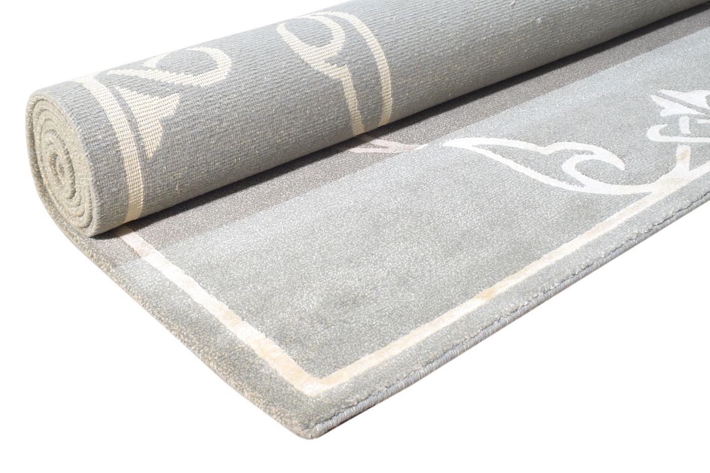 6X9 Rug Wool / Silk Grey Modern Hand Knotted Moroccan Trellis Room Size Carpet Area Rug