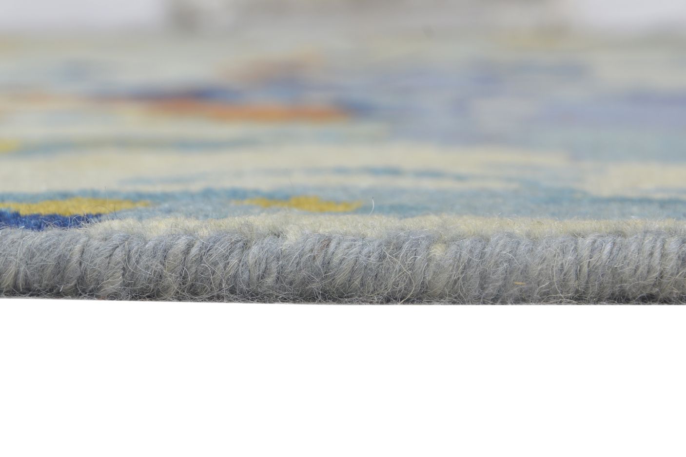 8' X 10' Rug Wool Blue Modern Hand Knotted American Abstract Large Carpet Area Rug
