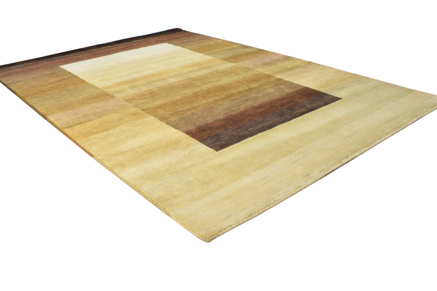 4X6 Rug Wool Brown Modern Hand Knotted Scandinavian Abstract Room Size Carpet Area Rug
