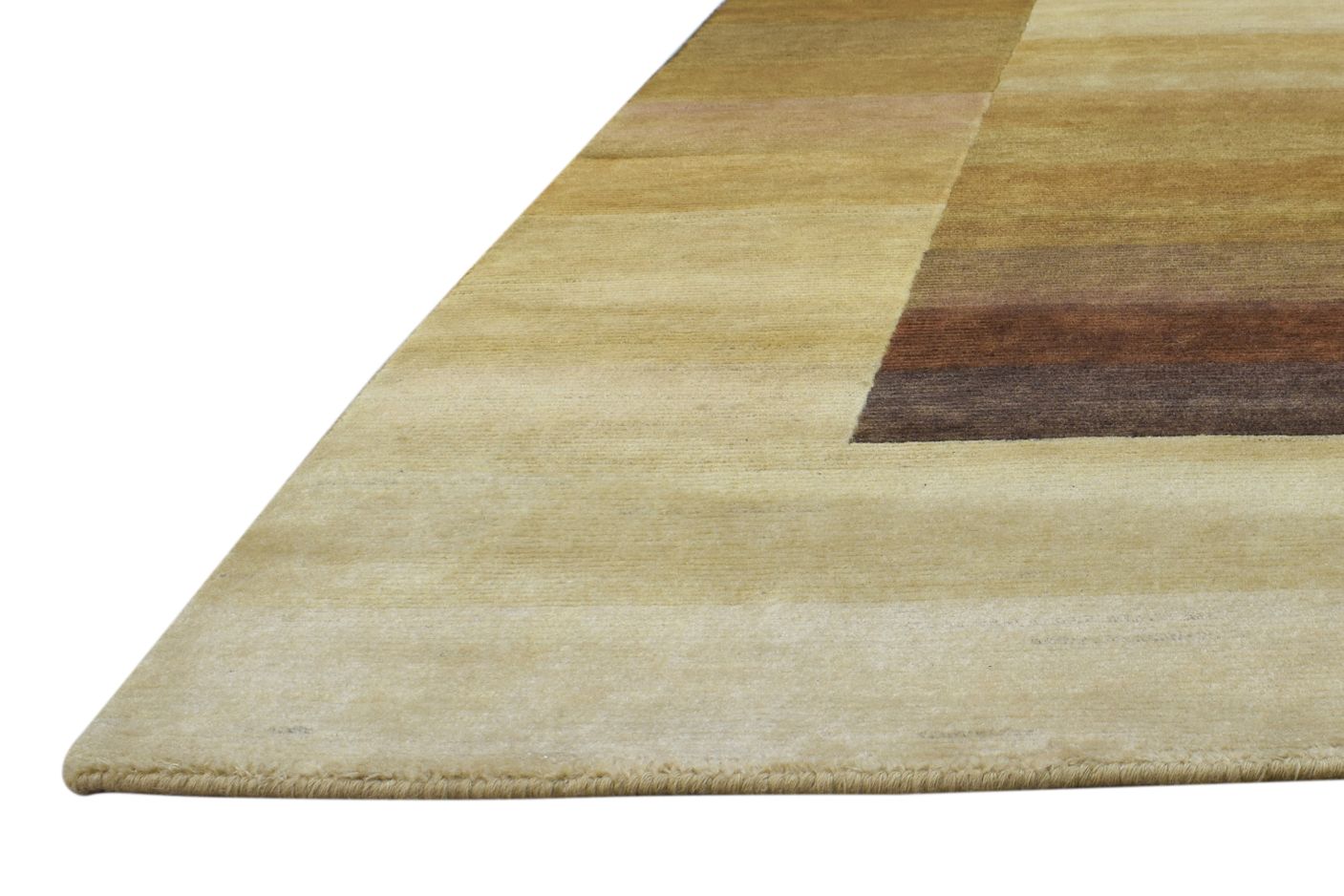 4X6 Rug Wool Brown Modern Hand Knotted Scandinavian Abstract Room Size Carpet Area Rug