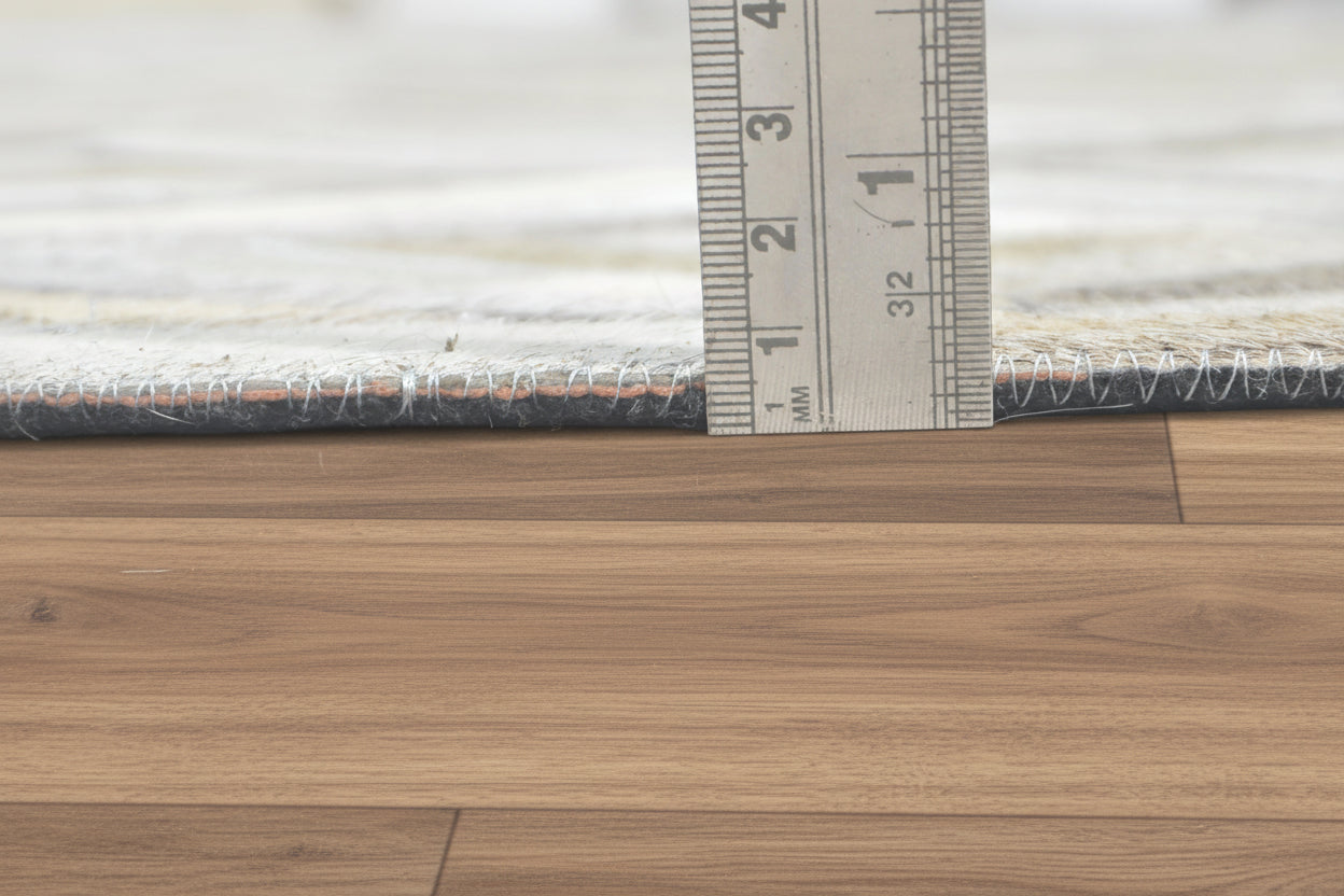 Olivie Handmade Leather Gray Diamond Rug | Modern Patchwork Cowhide Area Rug