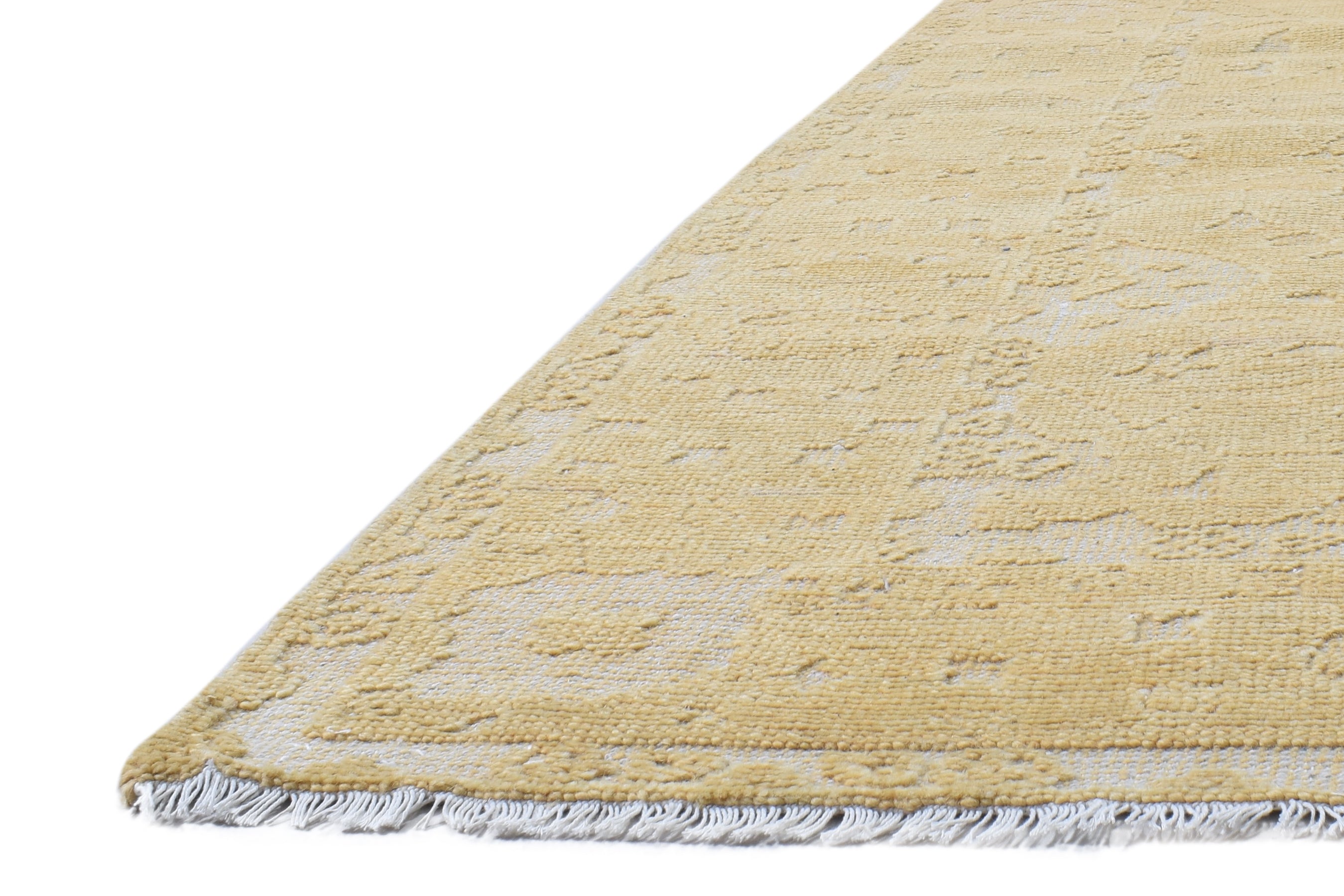 Rudra Golden Yellow Hand-Knotted Wool Oushak Rug