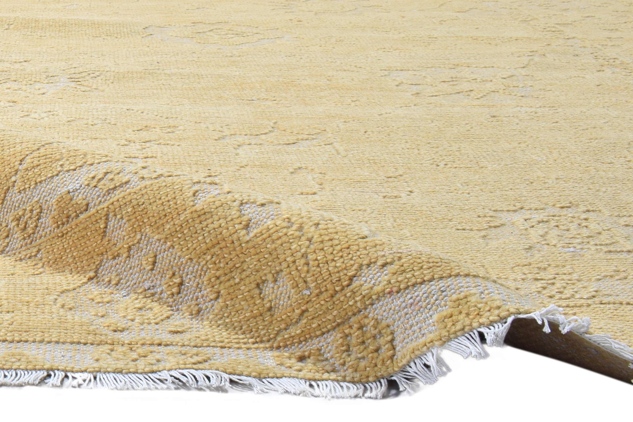 Rudra Golden Yellow Hand-Knotted Wool Oushak Rug
