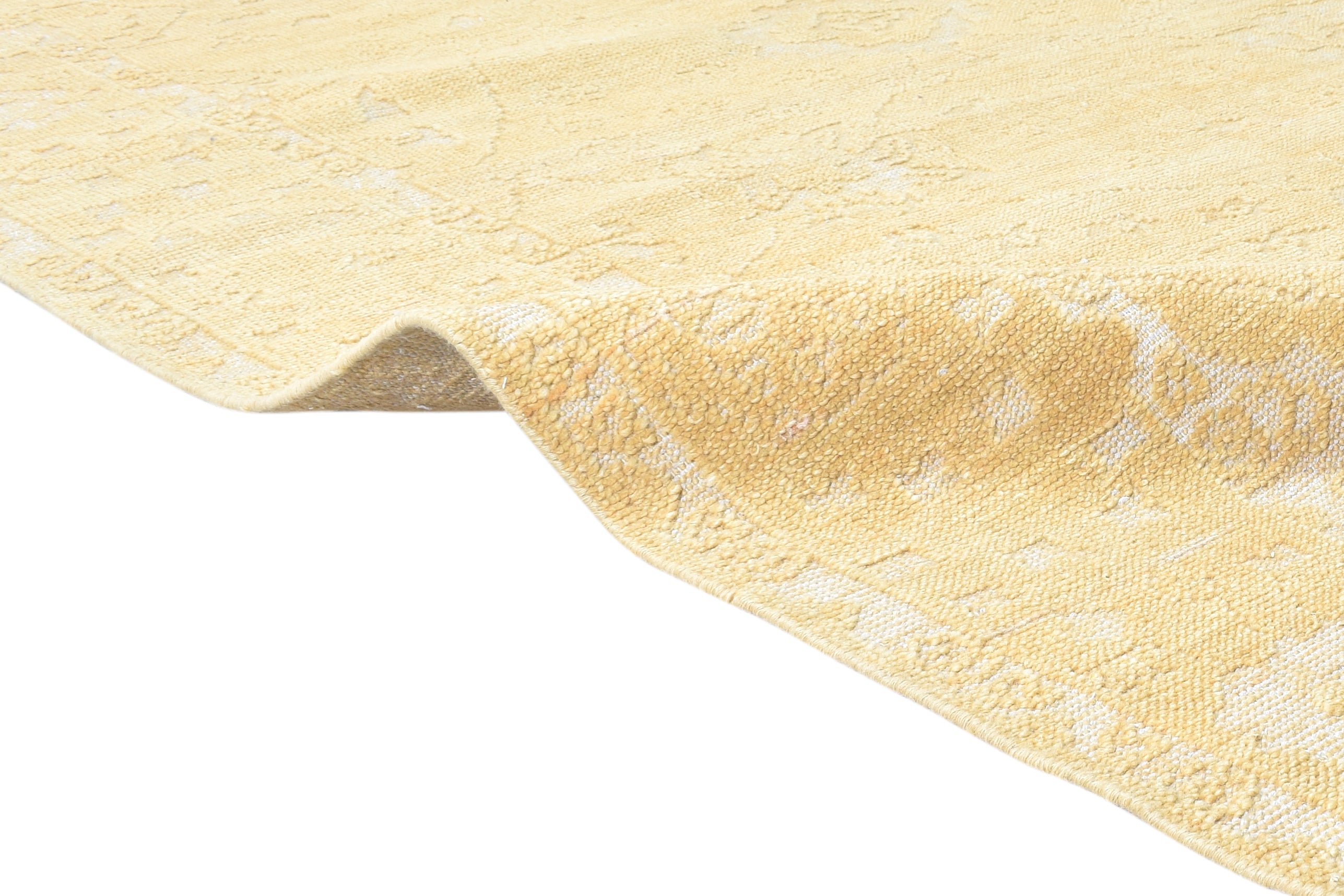 Rudra Golden Yellow Hand-Knotted Wool Oushak Rug