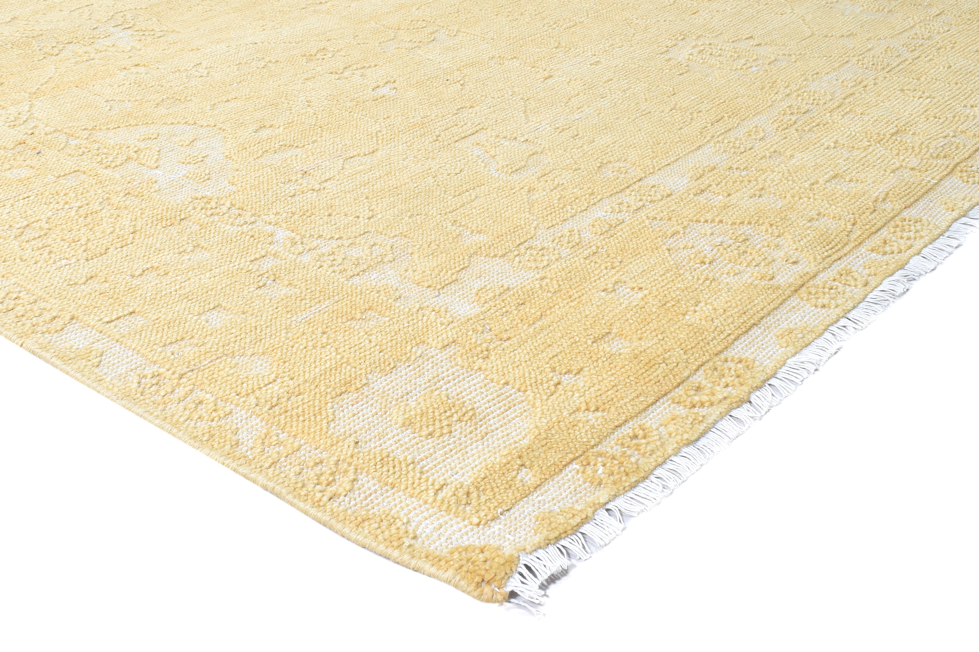 Rudra Golden Yellow Hand-Knotted Wool Oushak Rug