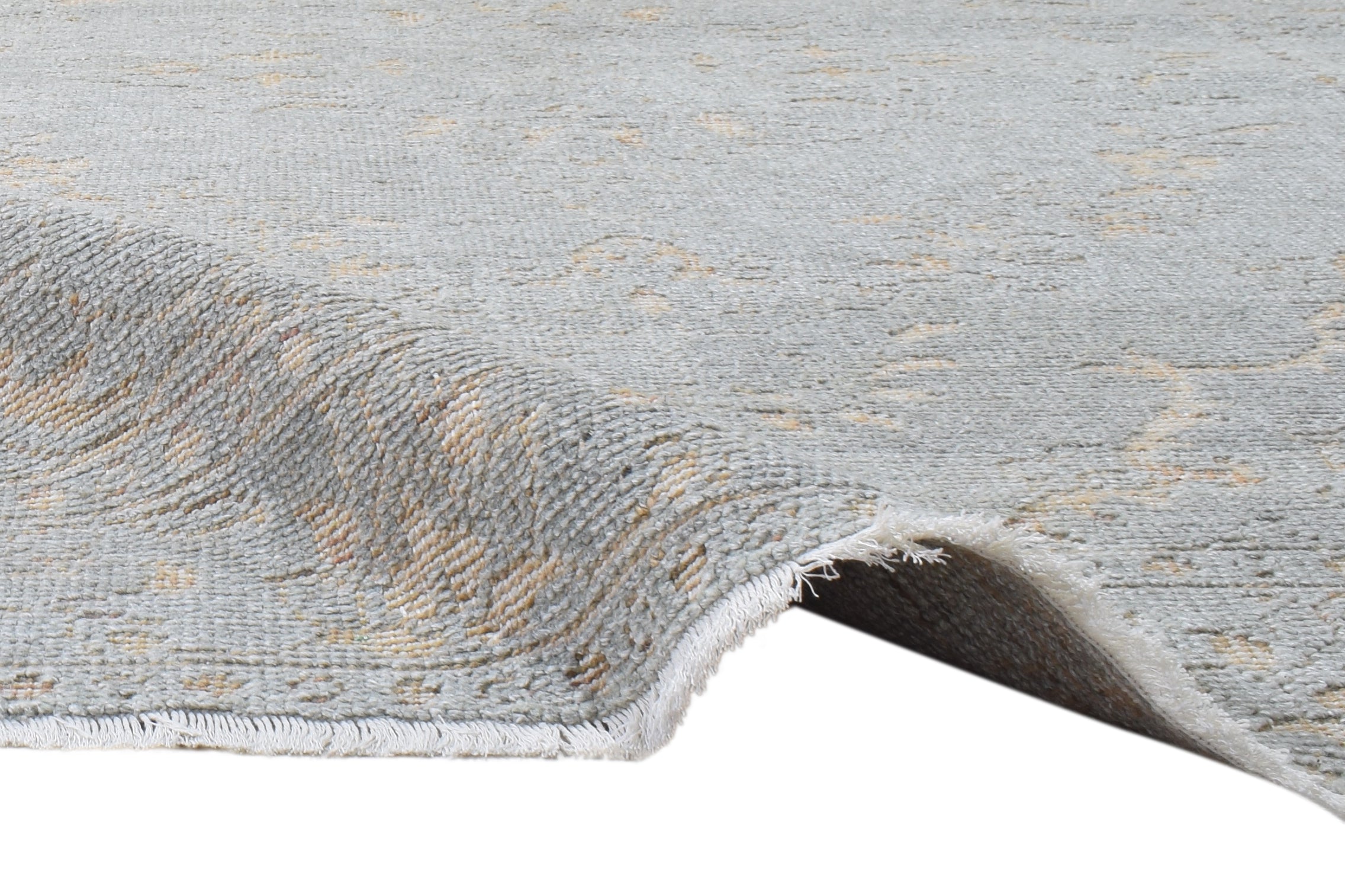 Denali Silver Gray Hand-Knotted Wool Heriz Serapi Rug