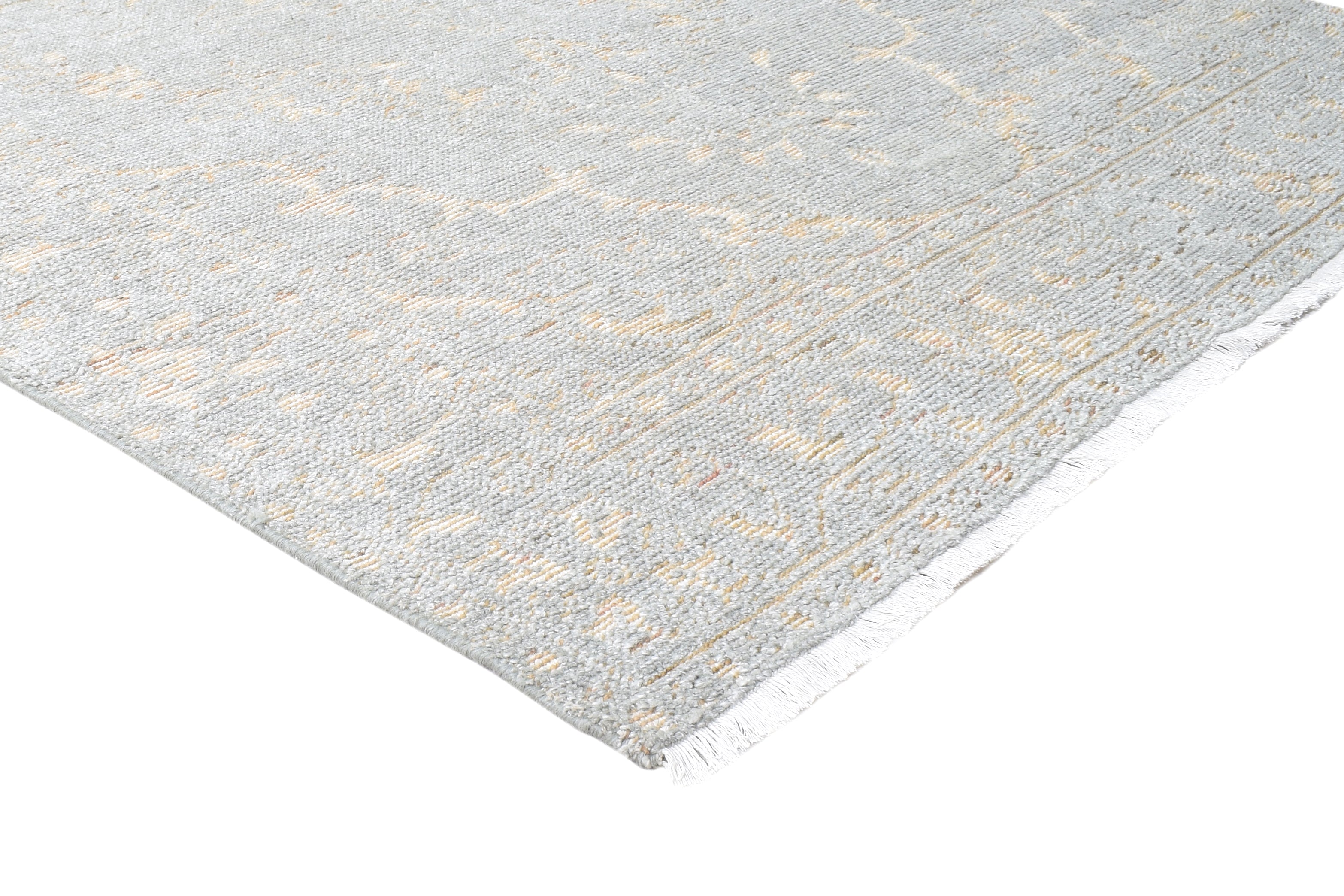 Denali Silver Gray Hand-Knotted Wool Heriz Serapi Rug