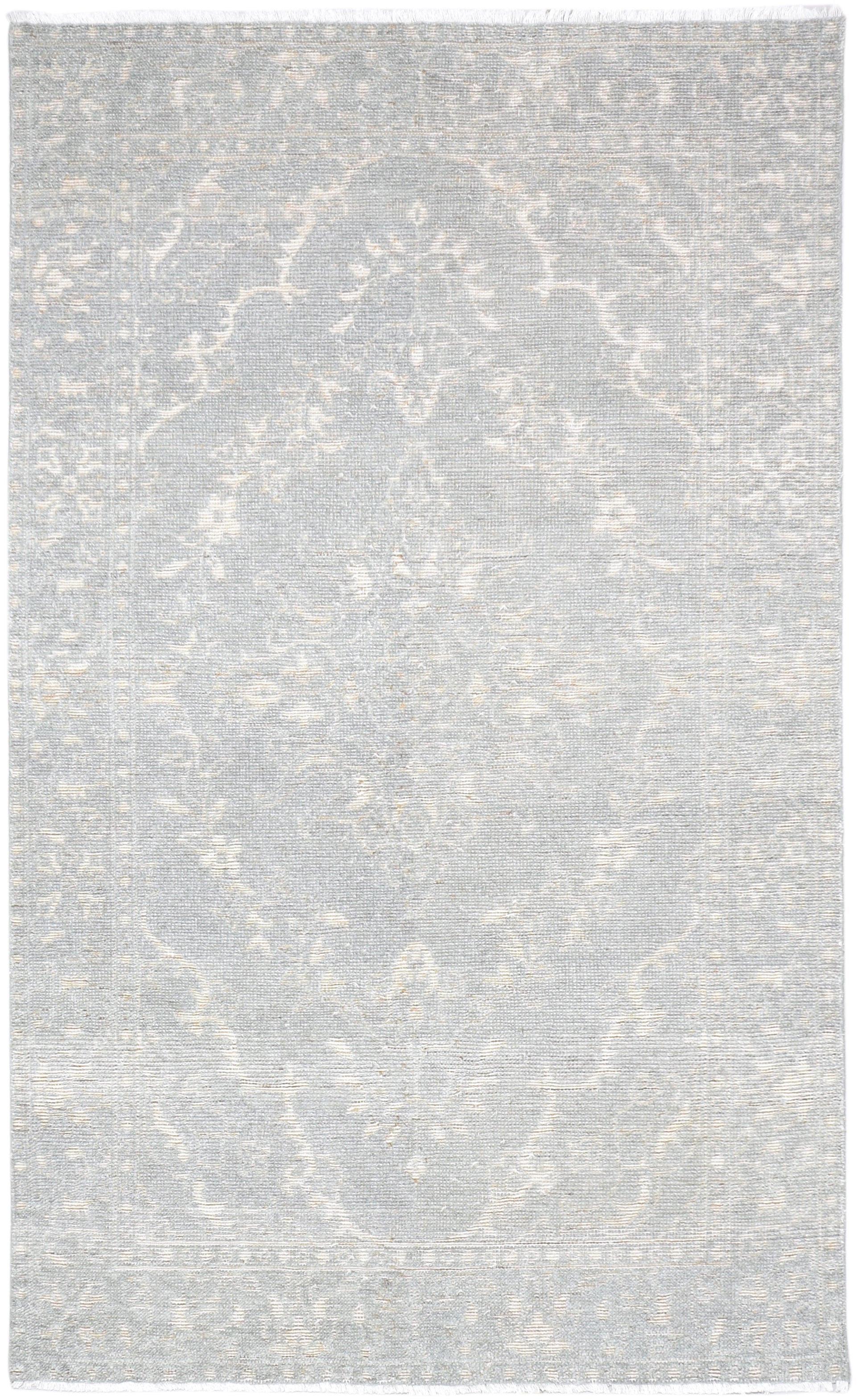 Denali Silver Gray Hand-Knotted Wool Heriz Serapi Rug