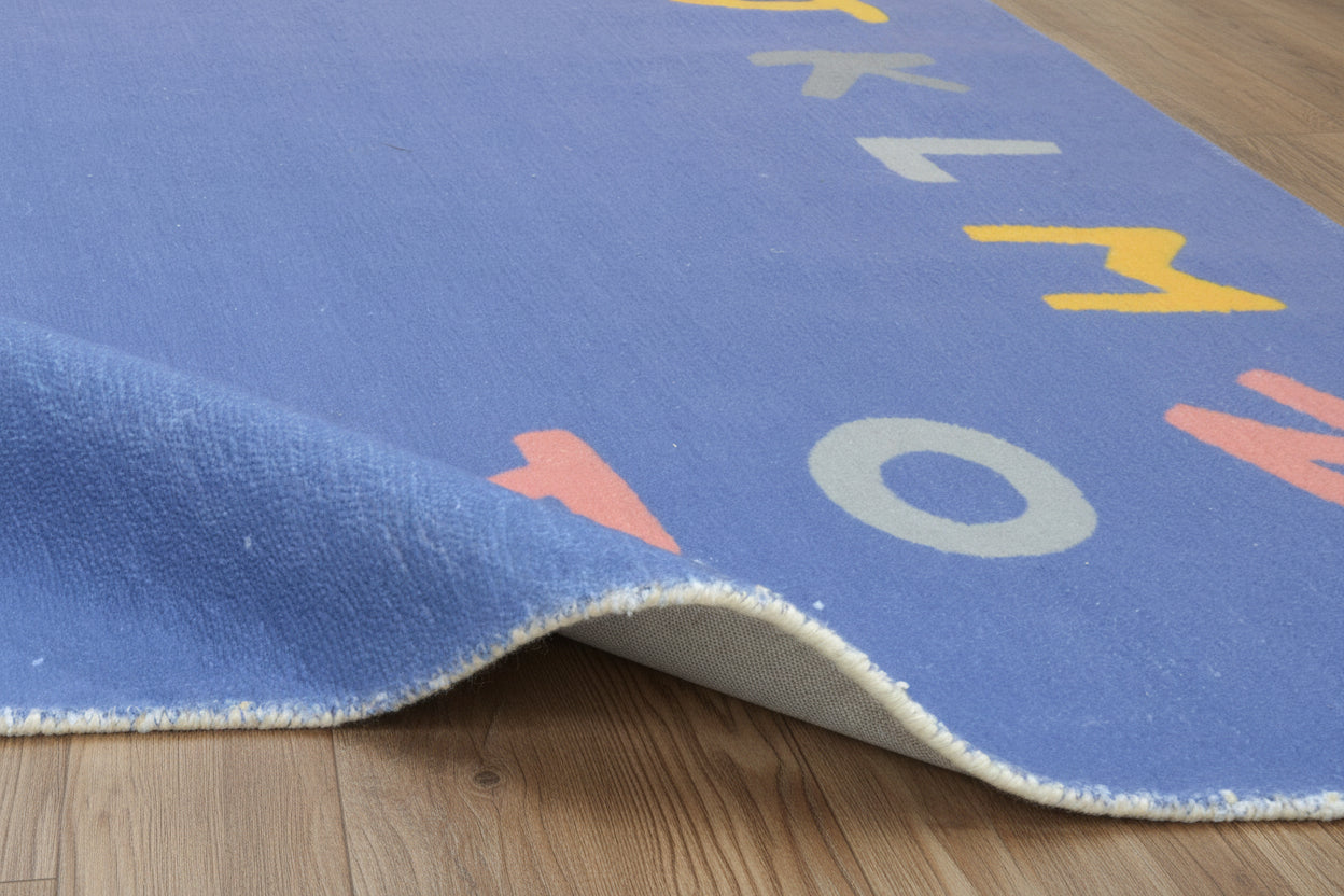 Alphabet Kids Rug | Navy Blue ABC Learning Nursery Rug
