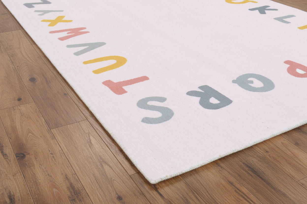 Alphabet Kids Rug | Soft Pink ABC Learning Nursery Rug