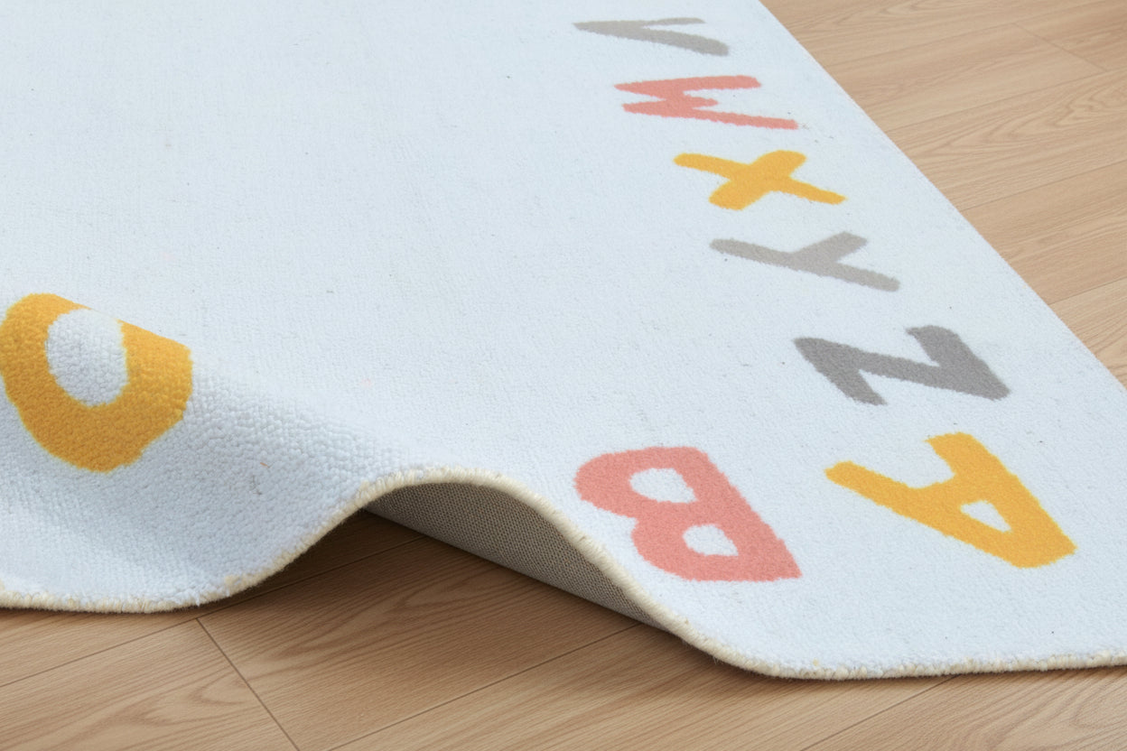 Alphabet Kids Rug | Pastel Blue ABC Learning Nursery Rug