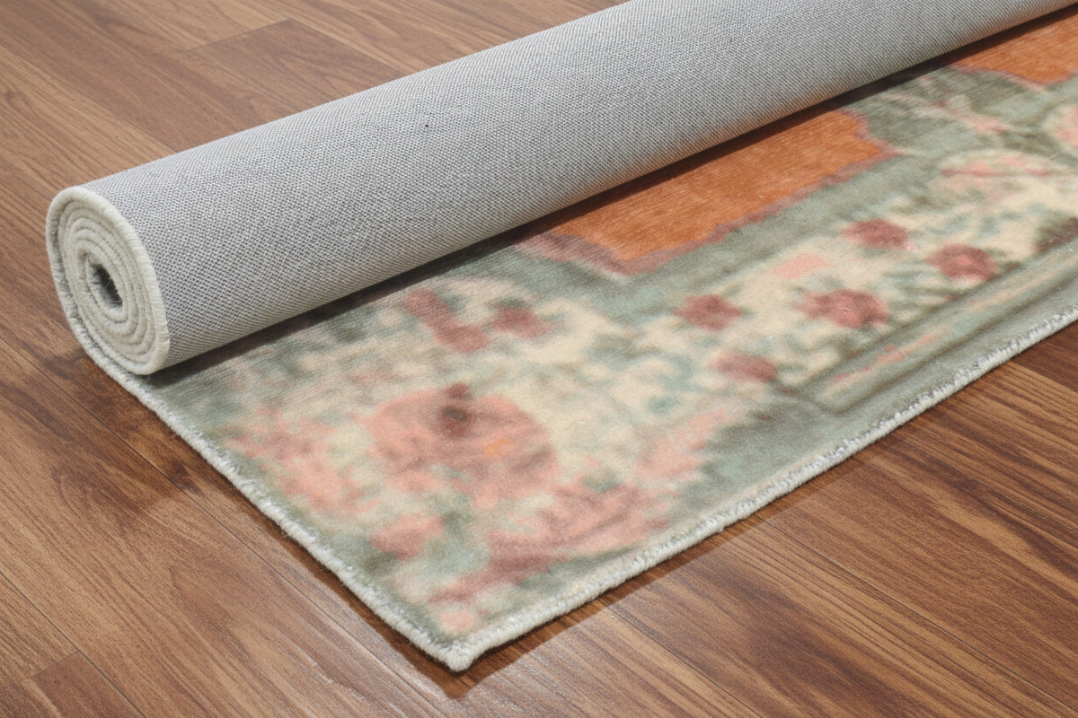 Marisol Vintage Floral Medallion Handmade Pink Area Rug – Traditional Oriental Style