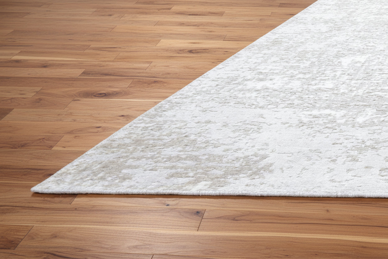 Patina Handmade Loom Knotted Abstract Sand & Silver Area Rug