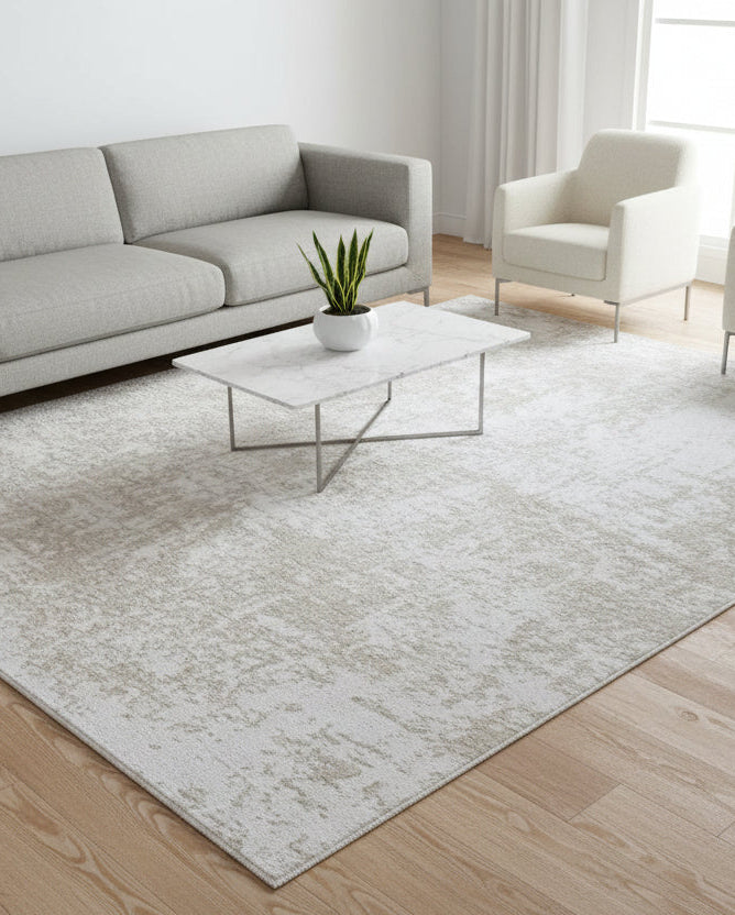 Patina Handmade Loom Knotted Abstract Sand & Silver Area Rug
