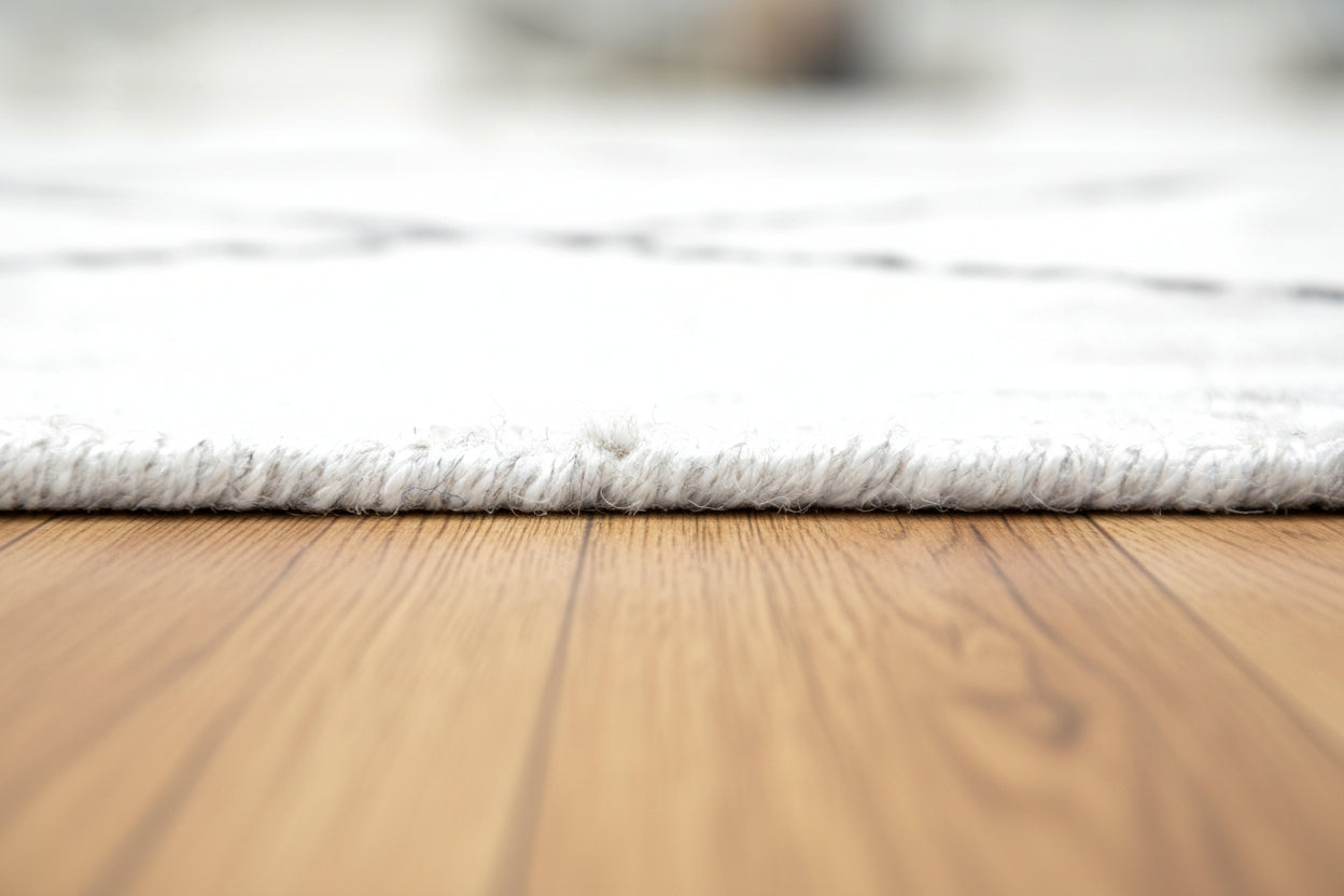 Auroral Modern Silk Like Lusture Abstract Handmade Loom Knotted Area Rug – Ivory Beige Rug