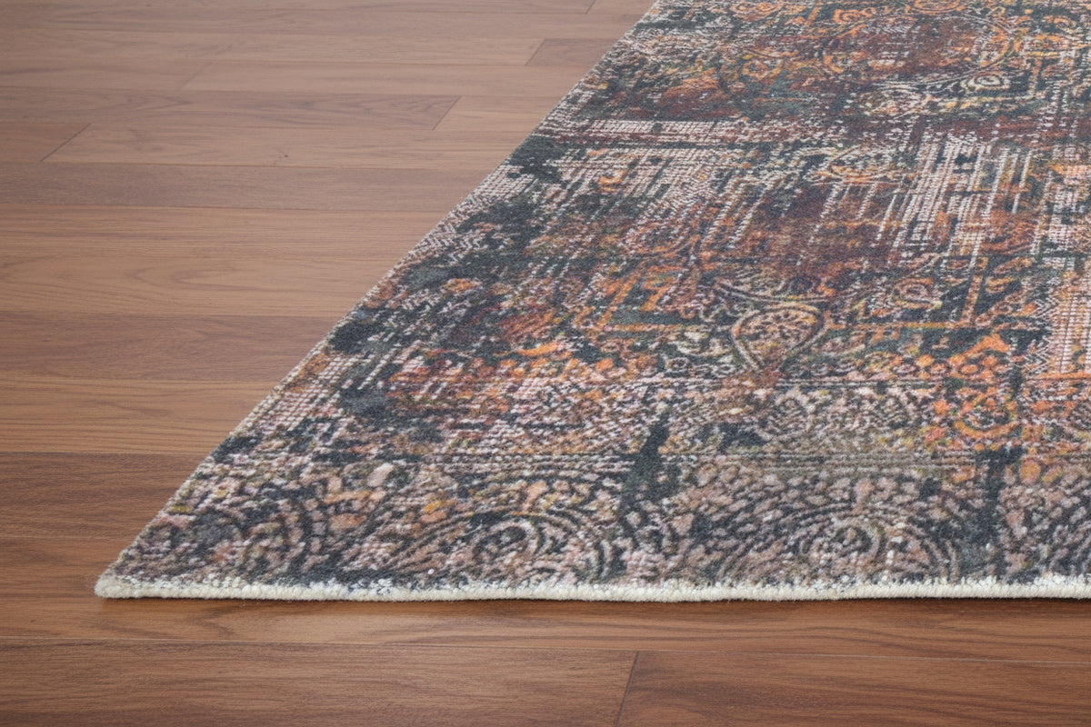 Ombra Handmade Charcoal Grey Medallion Area Rug – Modern Industrial Abstract