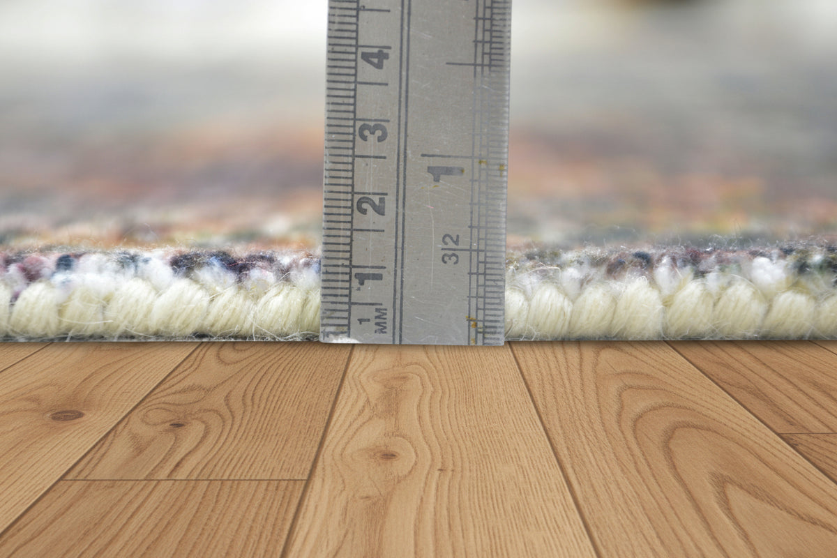 Ombra Handmade Charcoal Grey Medallion Area Rug – Modern Industrial Abstract