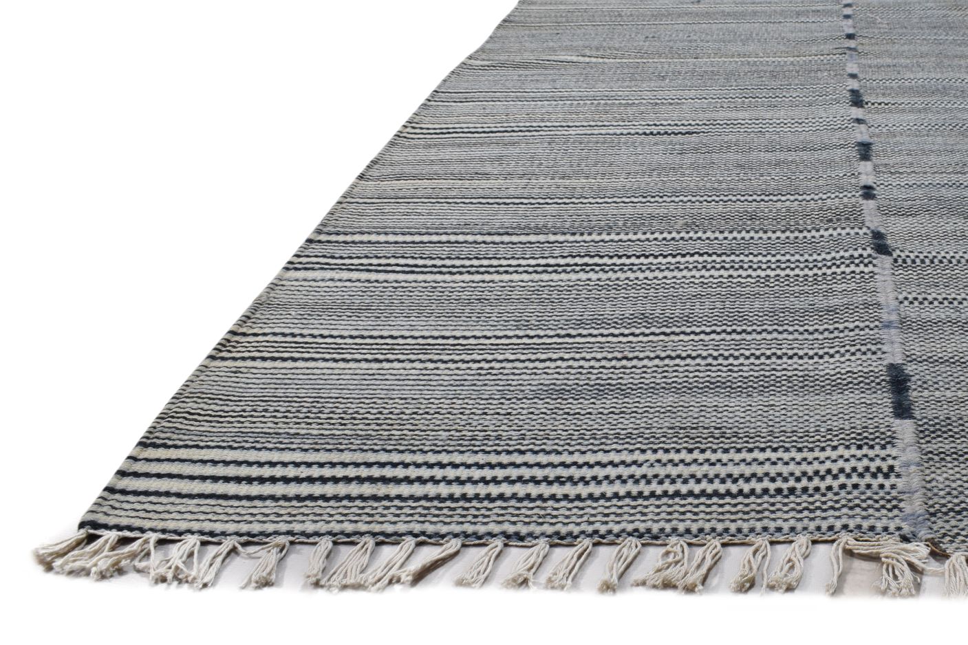 5' X 7' Rug Wool Black Modern Dhurrie Scandinavian Abstract Room Size Carpet Area Rug