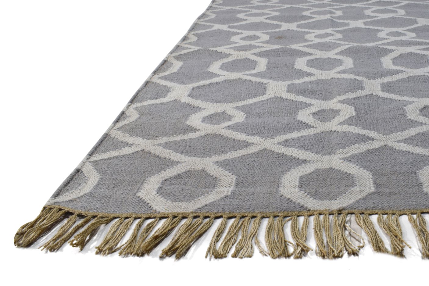 Green Wool Rug 3' X 5' Modern Dhurrie Scandinavian Nordic Small Carpet Area Rug
