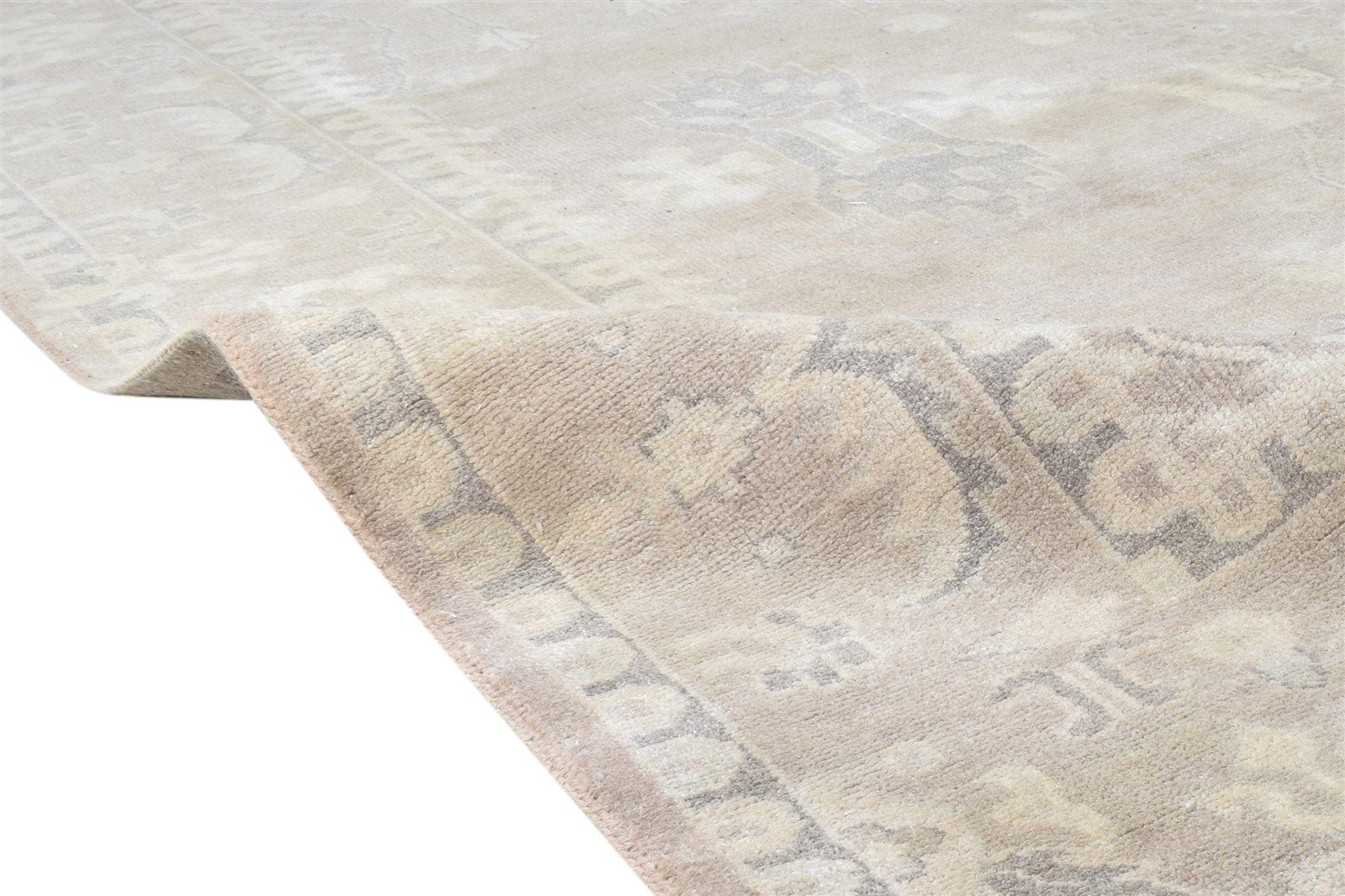 Austin Wool Silk Brown Rug Persian Hand Knotted Oushak Oriental Rug 7865143623829