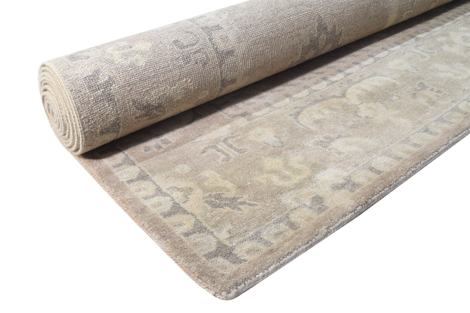 Austin Wool Silk Brown Rug Persian Hand Knotted Oushak Oriental Rug 7865143623829