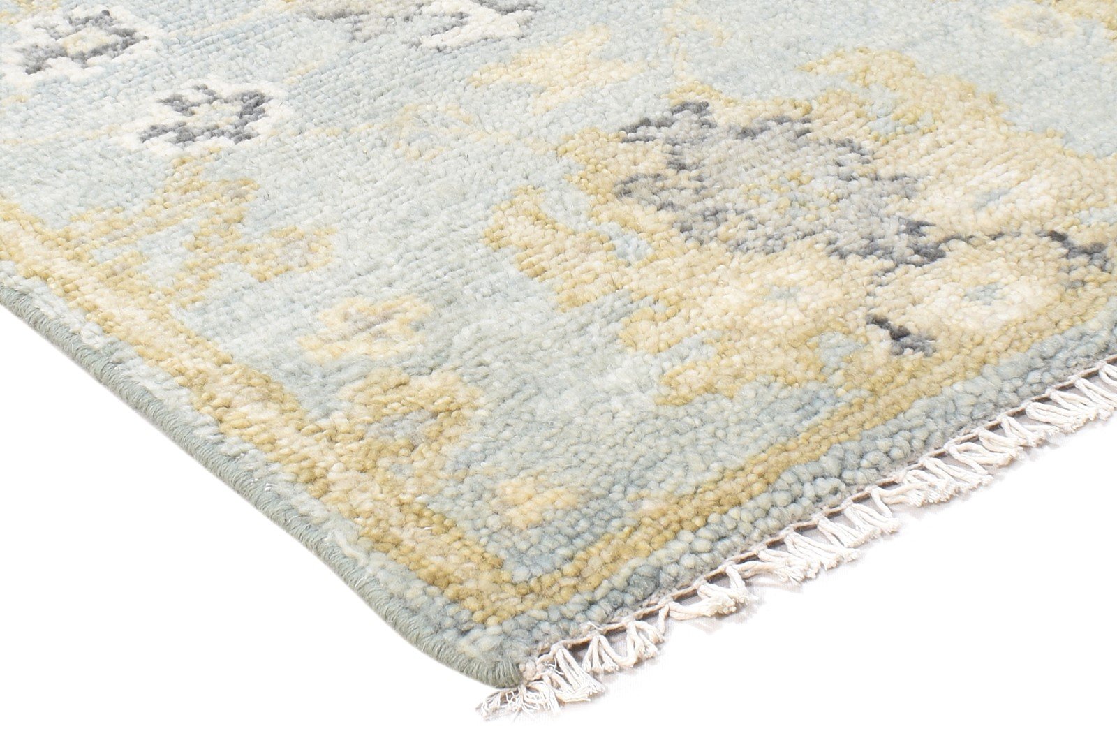 Hand Knotted Blue Wool Rug 2' X 3' Persian Oushak Oriental Small Carpet 7865016549525