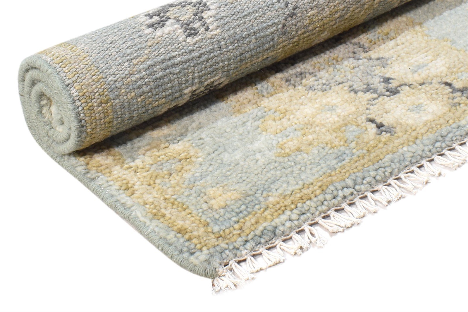 Hand Knotted Blue Wool Rug 2' X 3' Persian Oushak Oriental Small Carpet 7865016549525