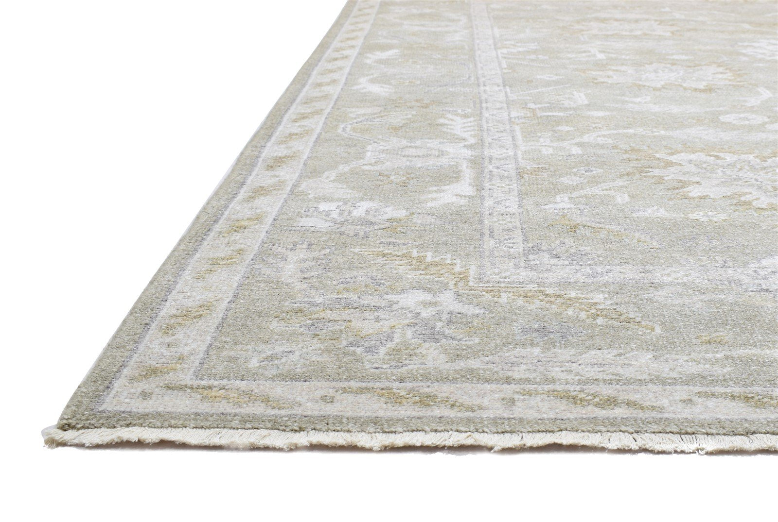 Patti Wool Silk Sage Green Rug Oushak Hand Knotted Rug 8811784994965