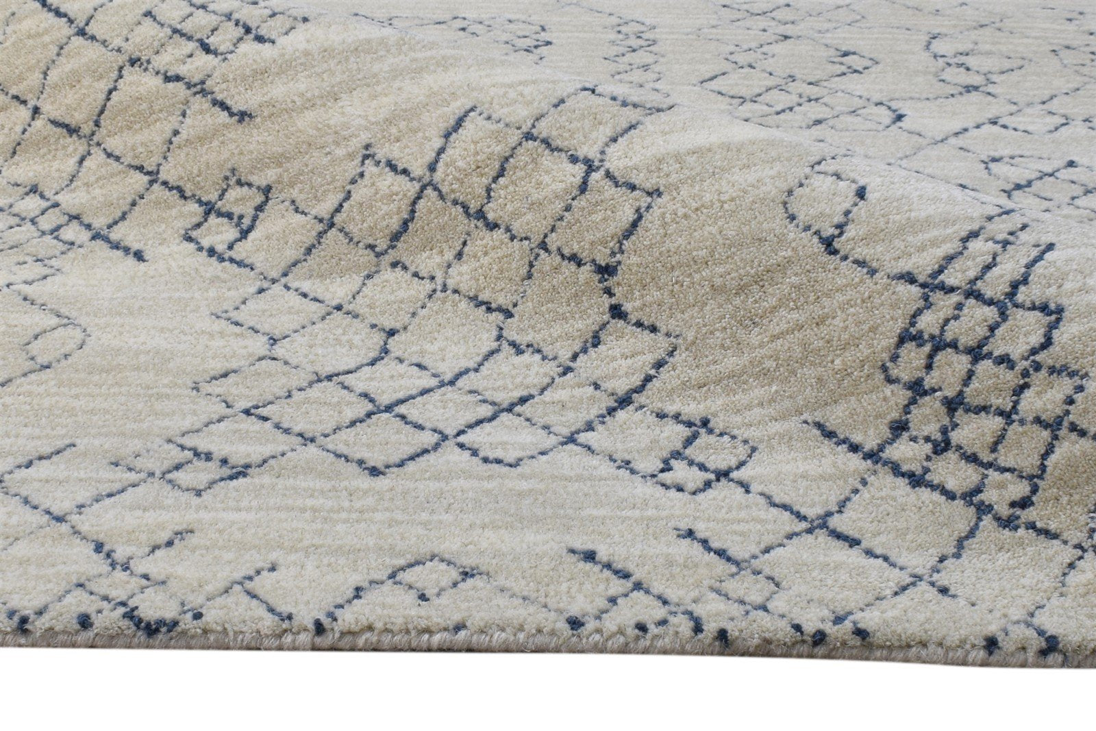 Wool Beige Rug 5' X 8' Modern Hand Tufted American Abstract Room Size Carpet 7865188253845