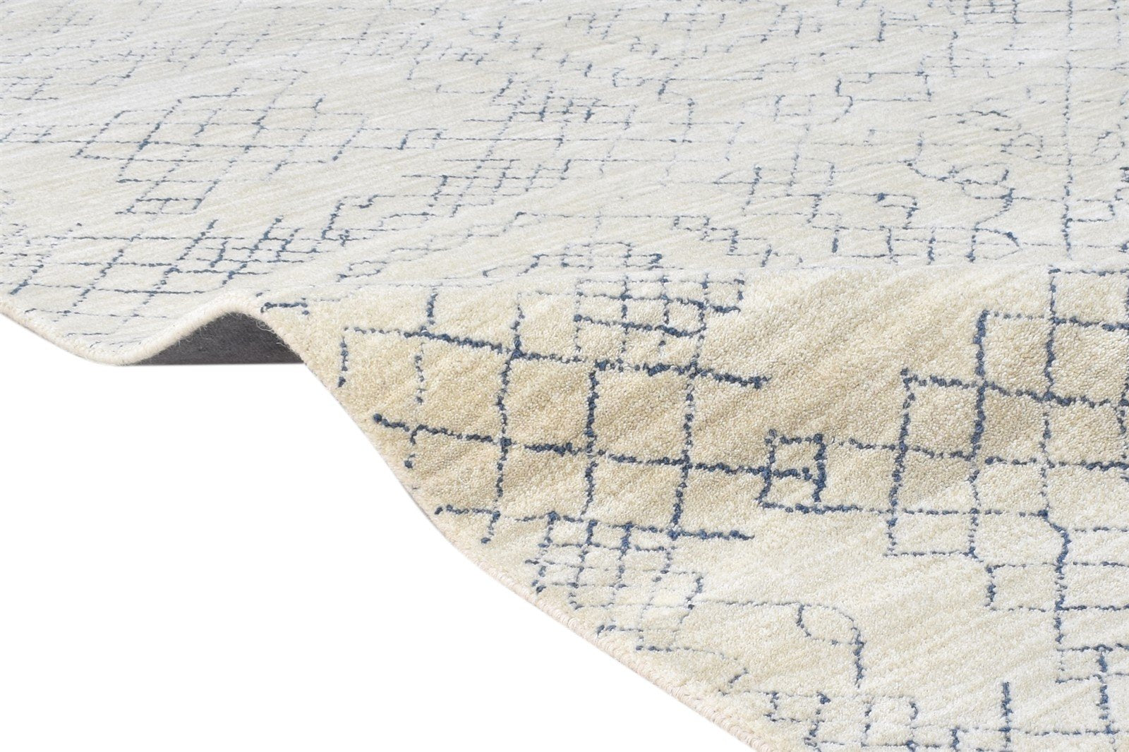 Wool Beige Rug 5' X 8' Modern Hand Tufted American Abstract Room Size Carpet 7865188253845