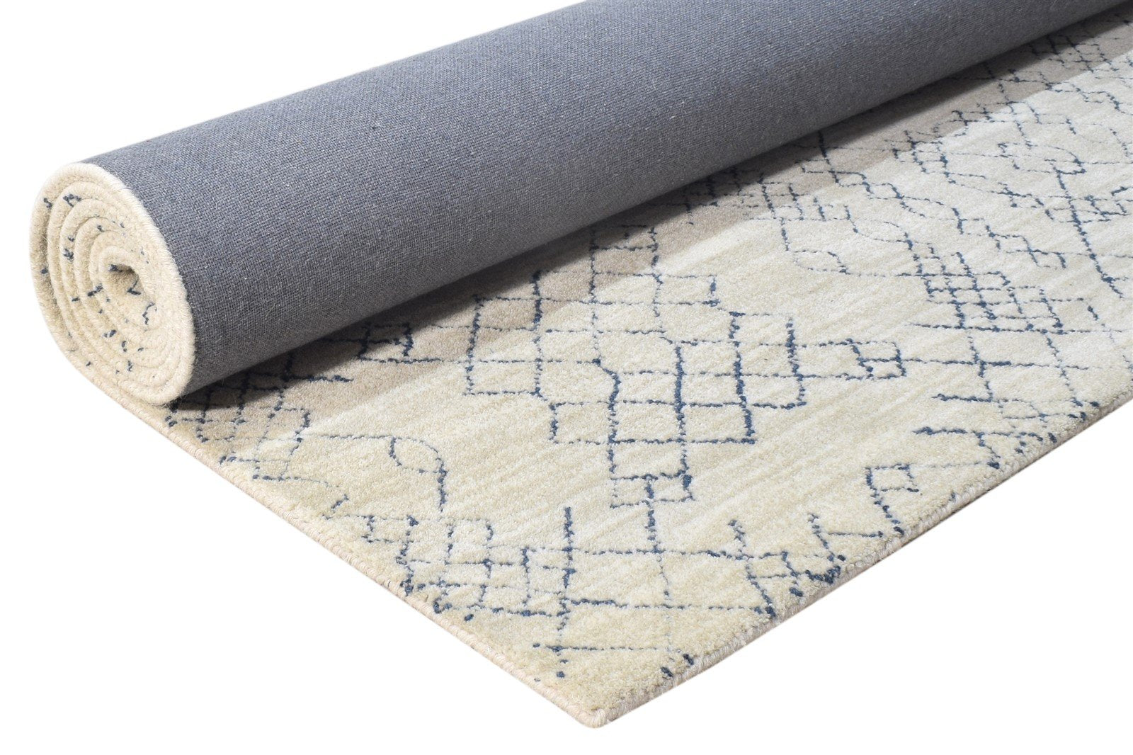 Wool Beige Rug 5' X 8' Modern Hand Tufted American Abstract Room Size Carpet 7865188253845