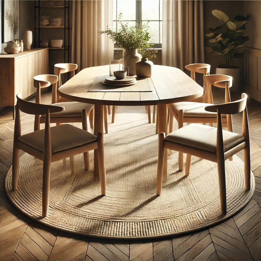 Rectangle Table Round Rug How Big Should a Round Rug Be Under a Round Table? A Complete Guide