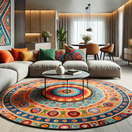 How to Measure Round Rugs and Use Them to Style Your Home