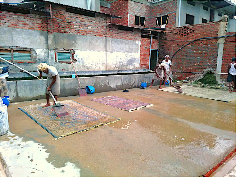 hand knotted rug washing