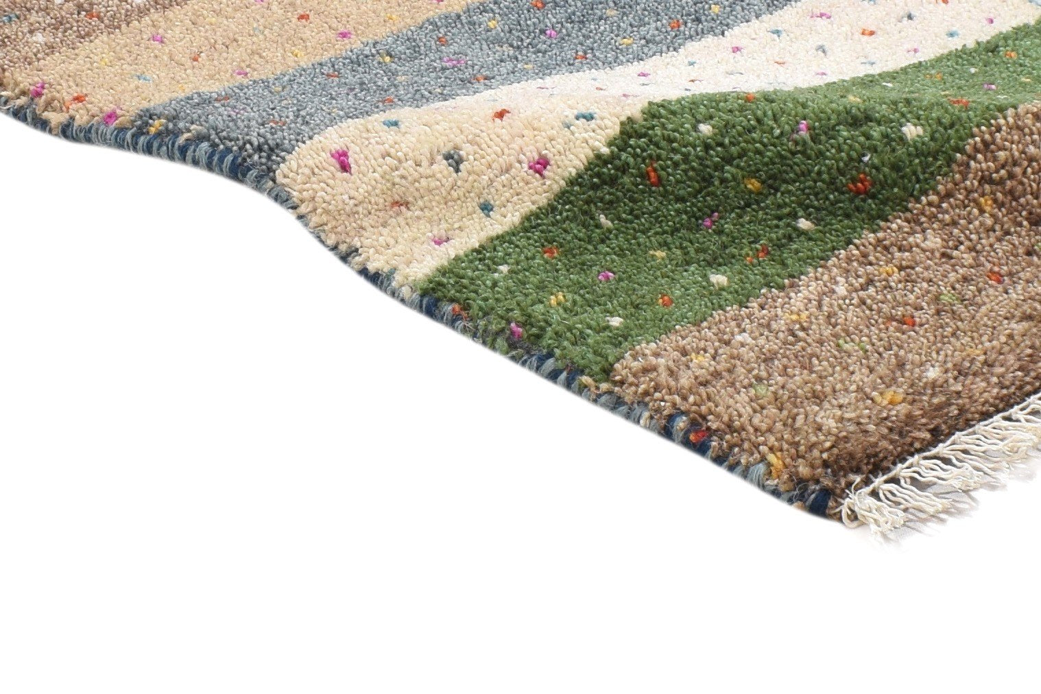 1' X 2' Rug Wool Beige Persian Hand Knotted Gabbeh Southwestern Small Carpet   7864203313301