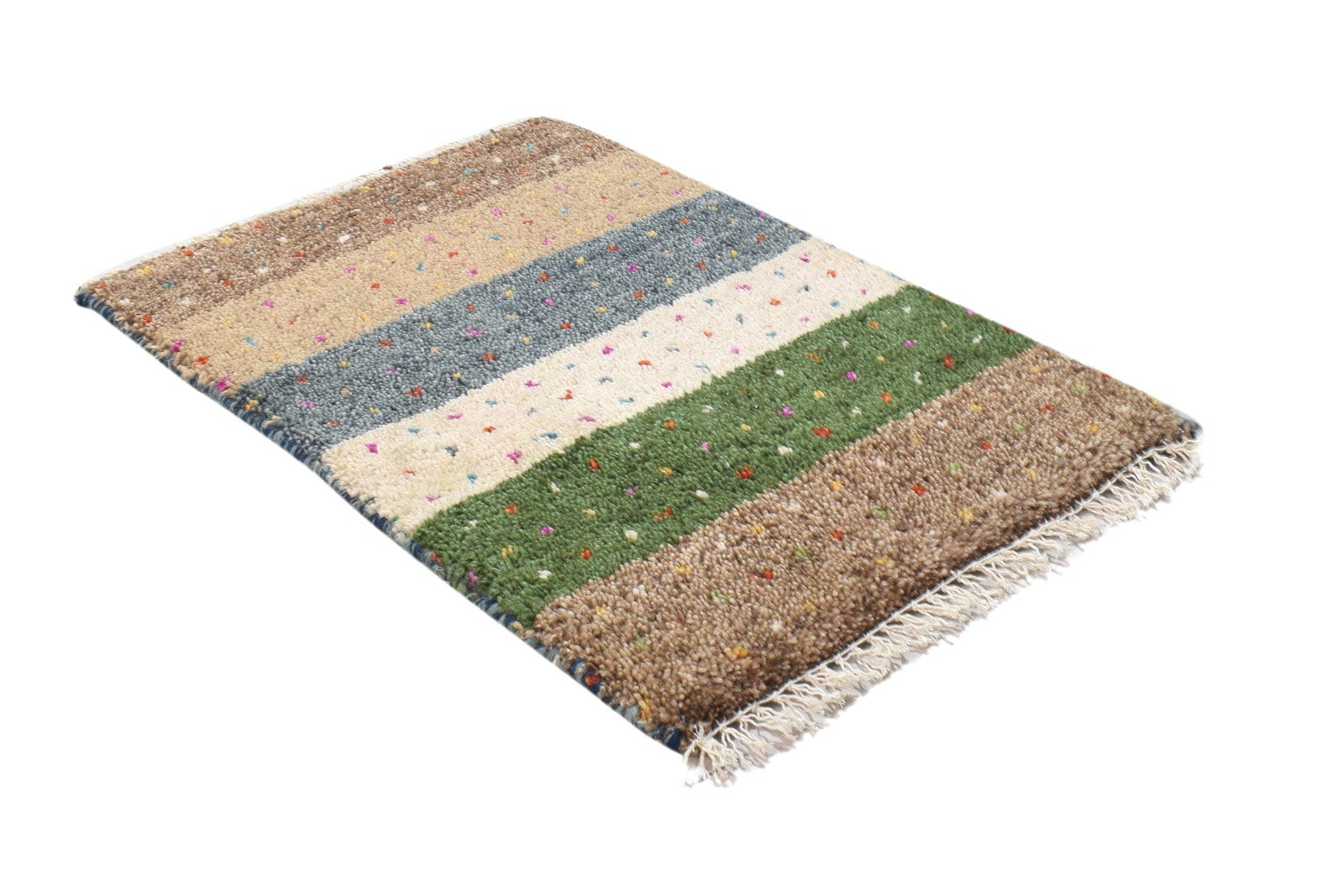 1' X 2' Rug Wool Beige Persian Hand Knotted Gabbeh Southwestern Small Carpet   7864203313301