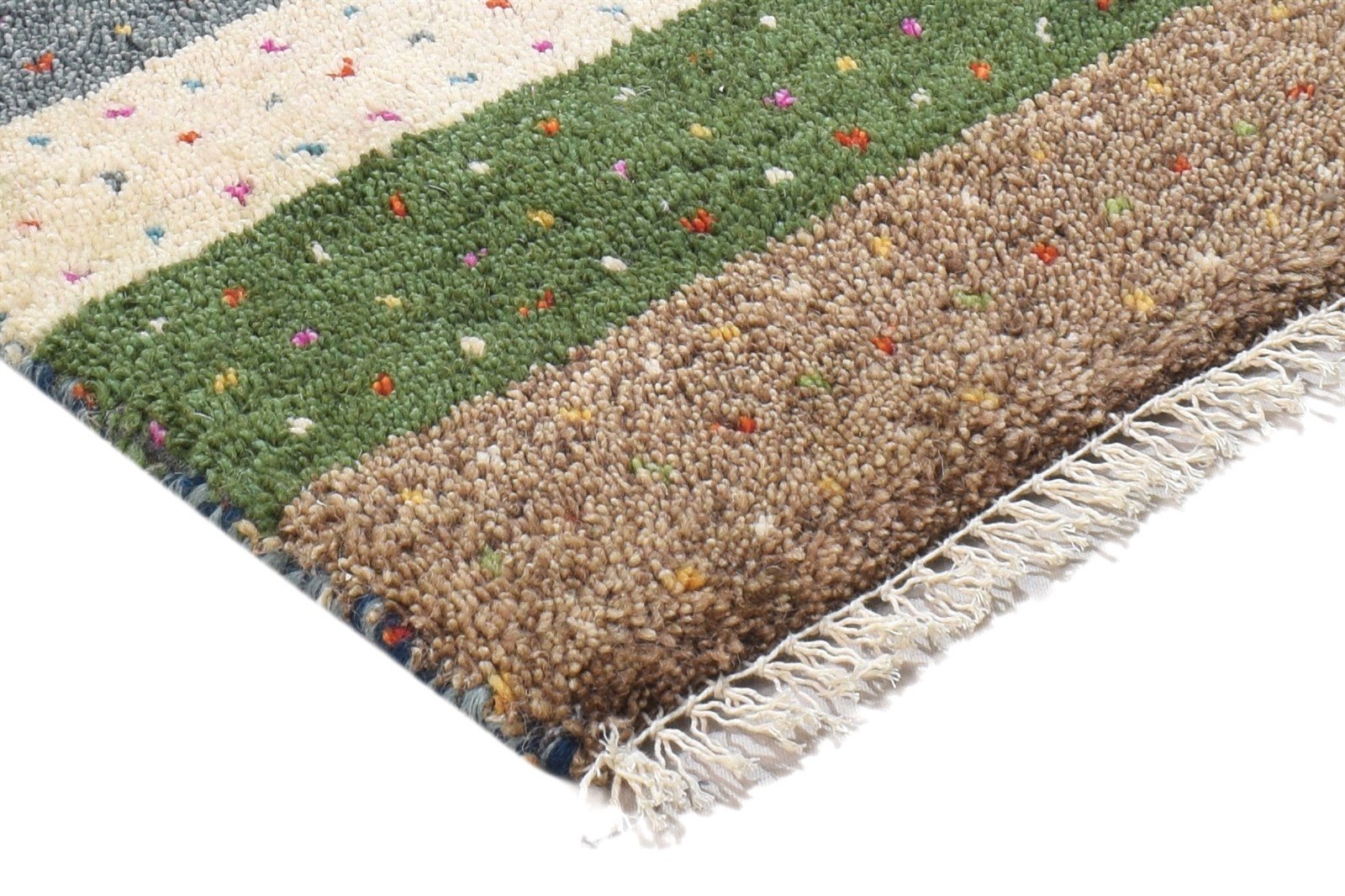 1' X 2' Rug Wool Beige Persian Hand Knotted Gabbeh Southwestern Small Carpet   7864203313301
