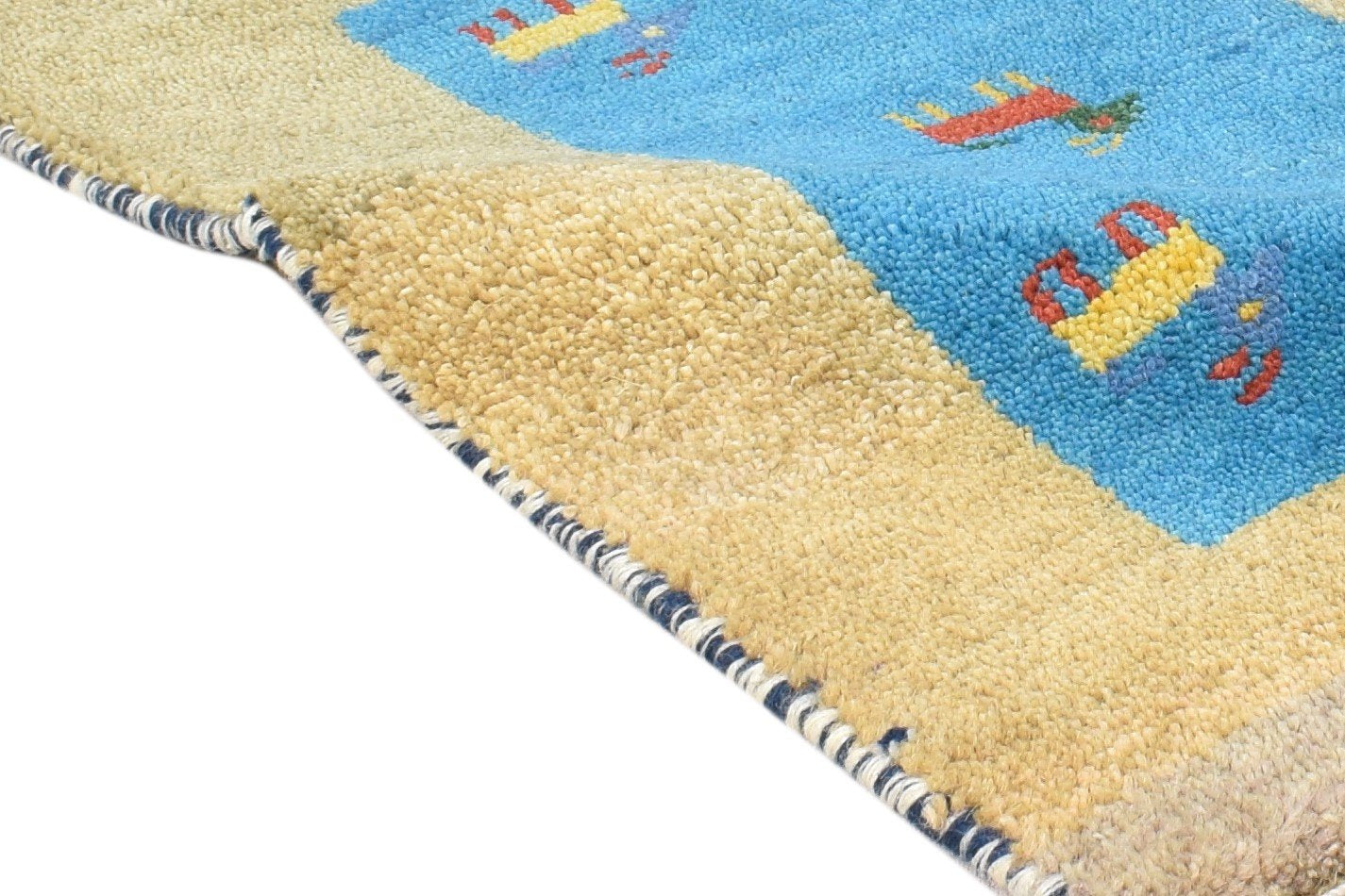 1' X 2' Rug Wool Beige Southwestern Hand Knotted American Tribal Small Carpet   7865090375829