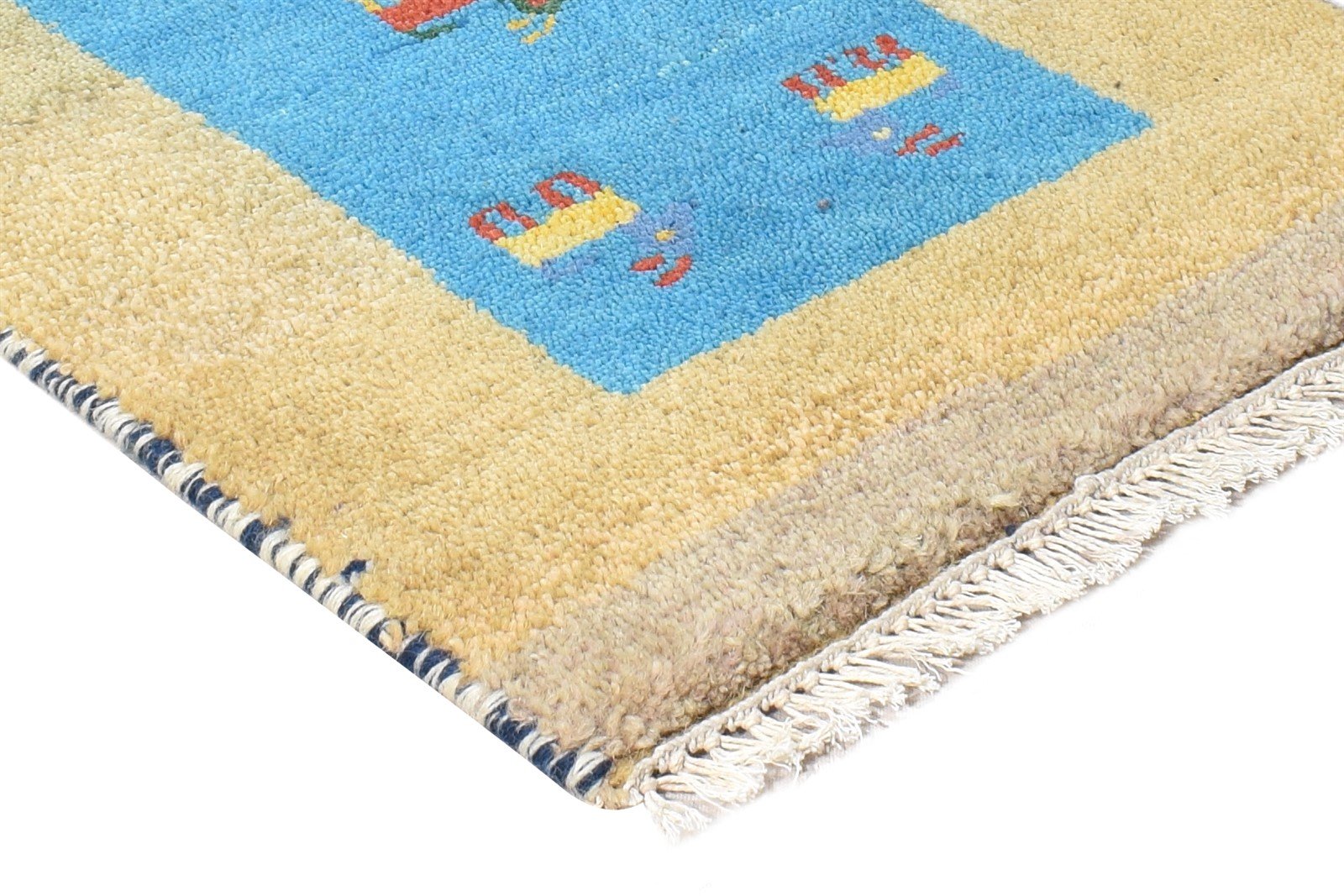 1' X 2' Rug Wool Beige Southwestern Hand Knotted American Tribal Small Carpet   7865090375829