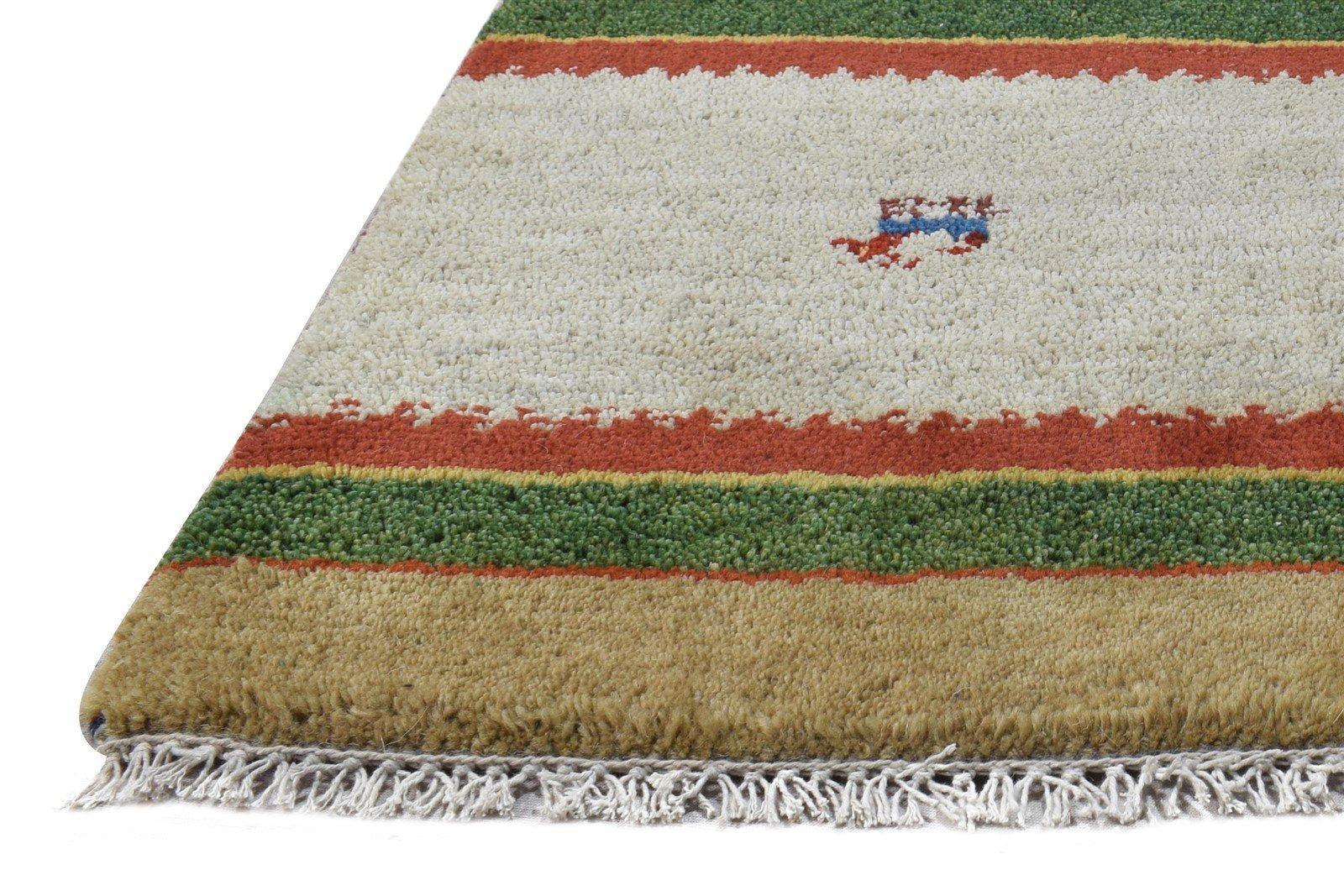 1' X 2' Rug Wool Beige Southwestern Hand Knotted Gabbeh Tribal Small Carpet   7865099124885