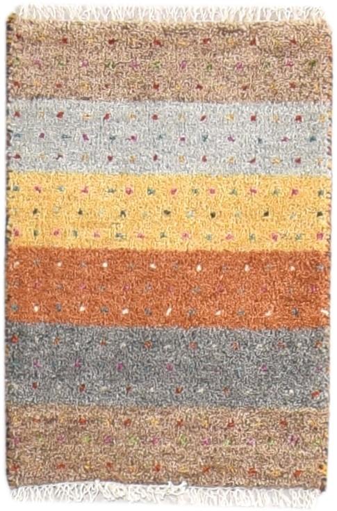 1' X 2' Rug Wool Beige Southwestern Hand Knotted Gabbeh Tribal Small Carpet   7865096011925