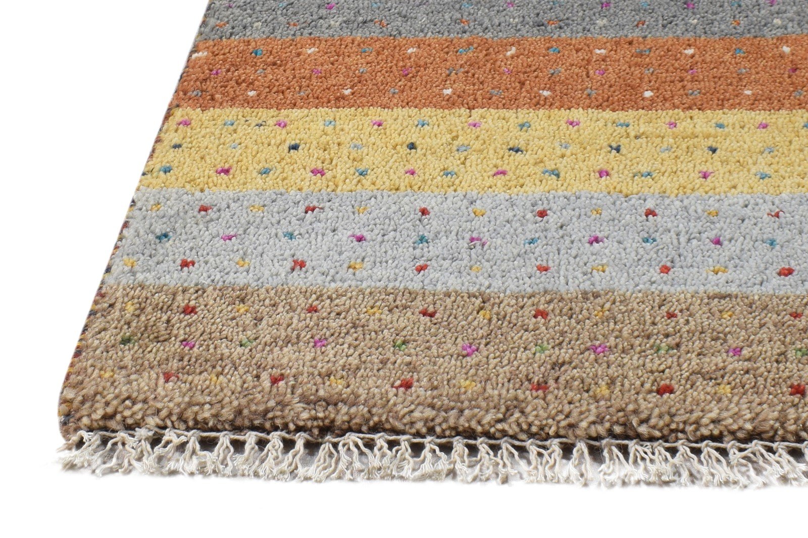 1' X 2' Rug Wool Beige Southwestern Hand Knotted Gabbeh Tribal Small Carpet   7865096011925