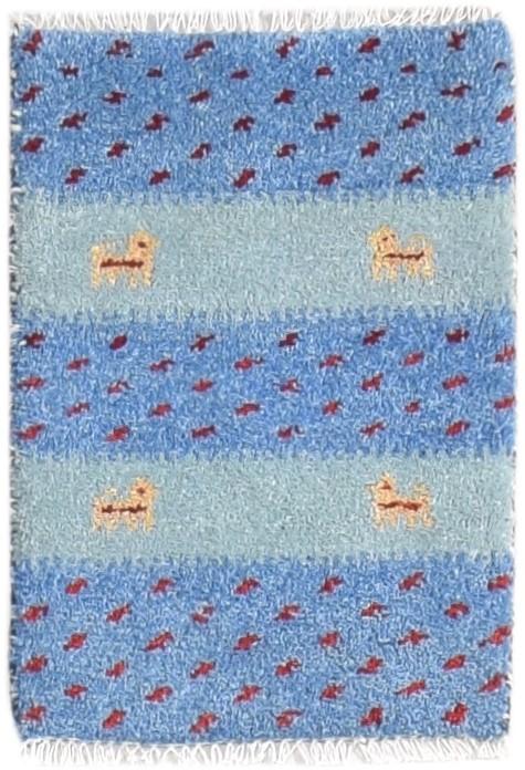 1' X 2' Rug Wool Blue Modern Hand Knotted American Tribal Small Carpet   7865186386069