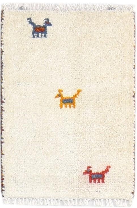 1' X 2' Rug Wool Cream Southwestern Hand Knotted American Tribal Small Carpet   7865084838037