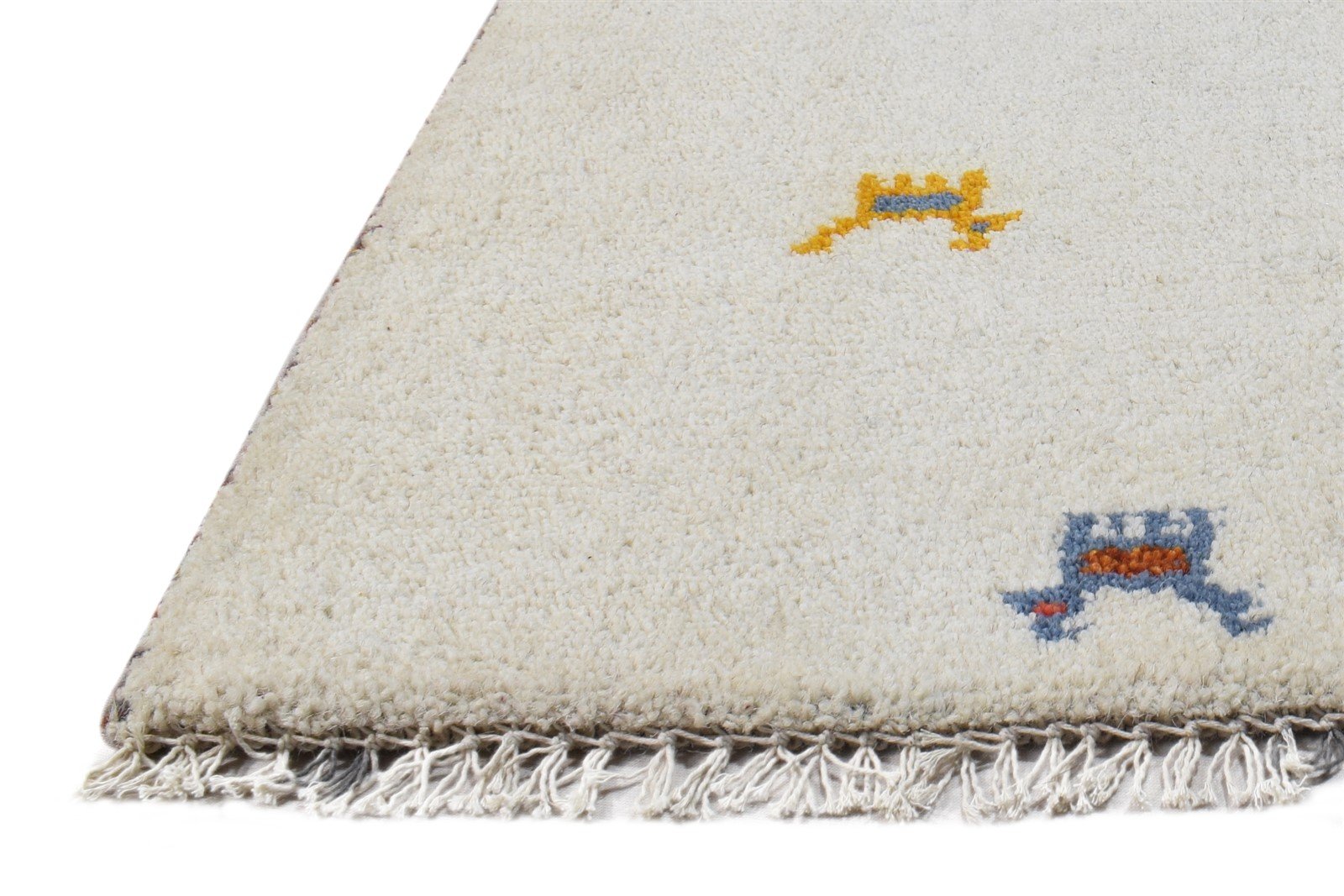 1' X 2' Rug Wool Cream Southwestern Hand Knotted American Tribal Small Carpet   7865084838037