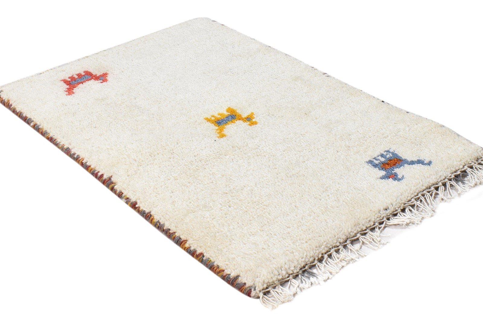 Batsheva 1' X 2' Rug Wool Cream Southwestern Hand Knotted American Tribal   7865084838037