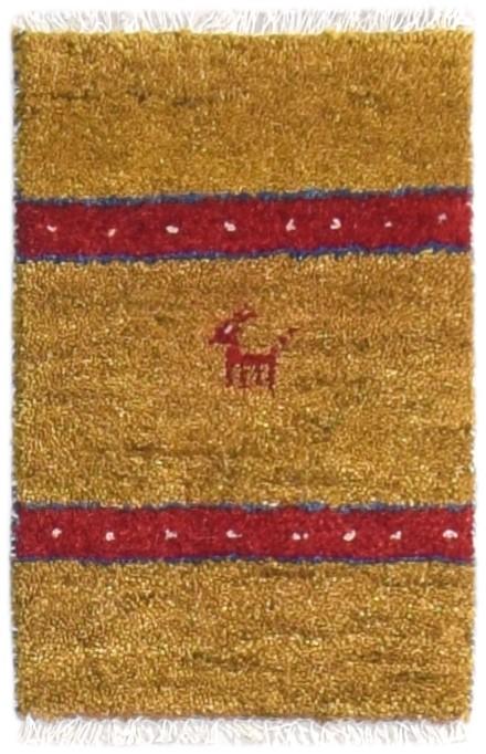 1' X 2' Rug Wool Gold Persian Hand Knotted Southwestern Tribal Small Carpet   7865183600789