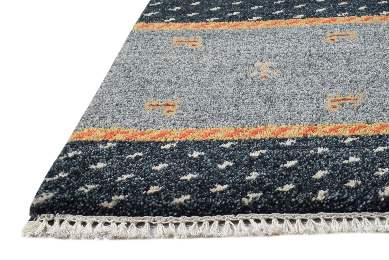 1' X 2' Rug Wool Grey Persian Hand Knotted Southwestern Tribal Small Carpet   7865182453909